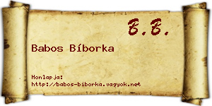 Babos Bíborka névjegykártya