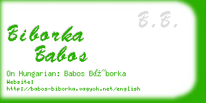 biborka babos business card